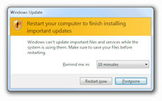 Windows update requesting a PC restart